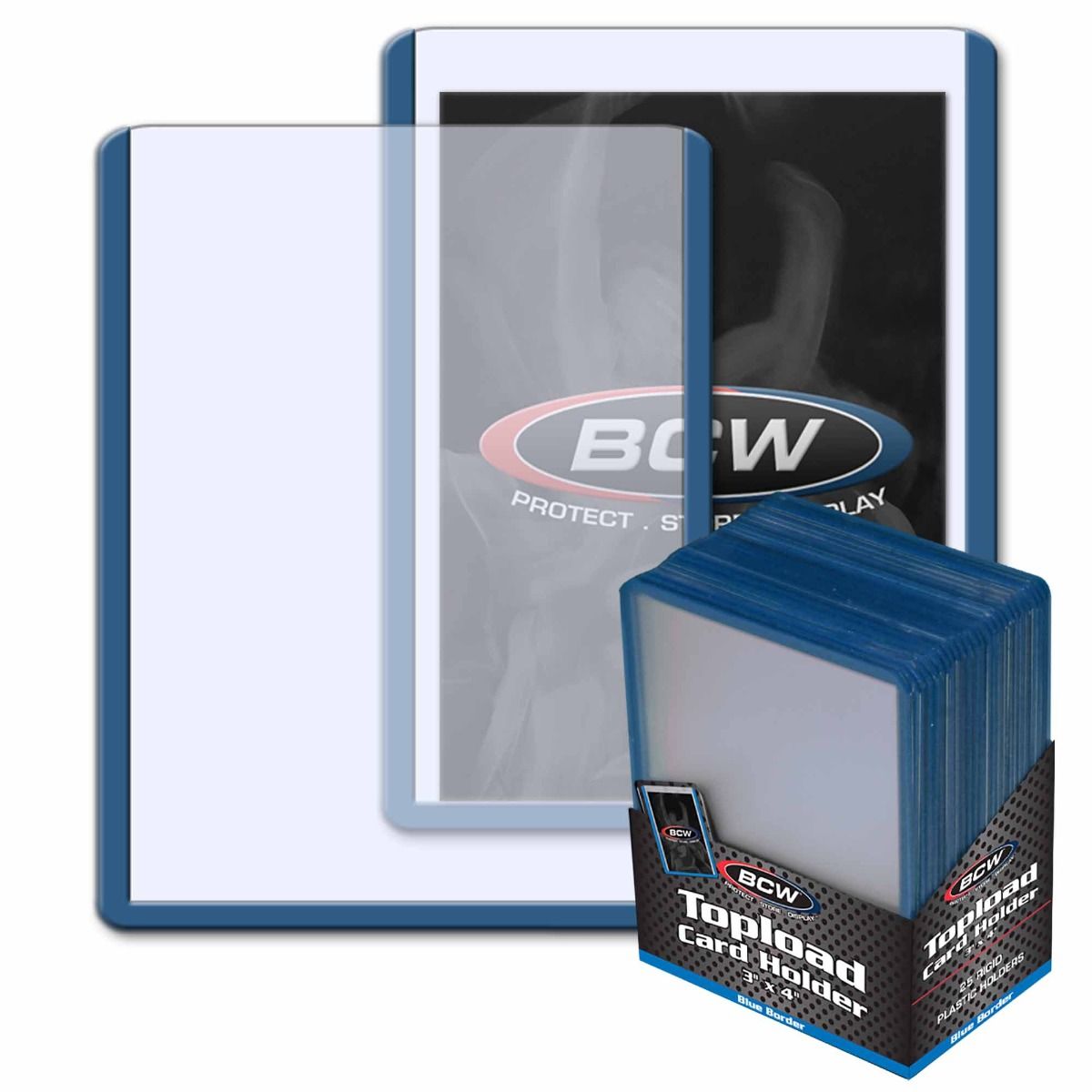 BCW: Topload Card Holder 3x4 Blue Border