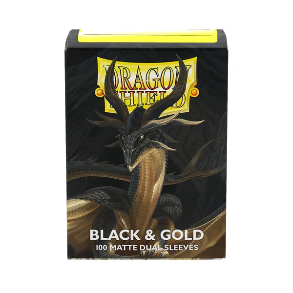 Dragon Shield: 100 Matte Dual Sleeves - Black & Gold