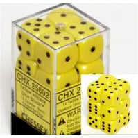 Opaque Pastel Yellow/ Black 16mm D6 Cube