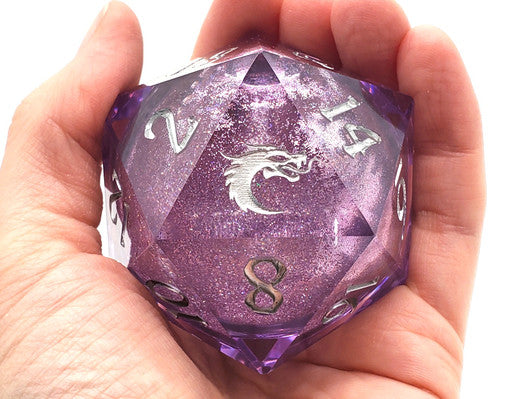 Old School Dice 55mm D20 Amethyst Fury