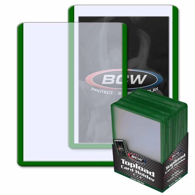 BCW: Topload Card Holder 3x4 Green Border