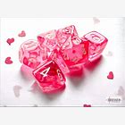 Translucent Mini 7 Die Set Pink/white