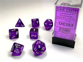 Translucent Mini 7 Die Set Purple/white