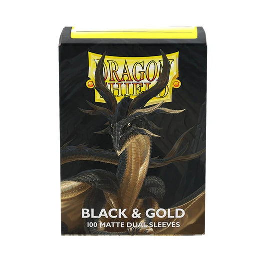 Dragon Shield: 100 Matte Dual Sleeves - Black & Gold