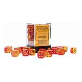 Gemini Trans Red-yellow/gold 12mm D6