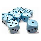 Opaque Pastel Blue/black 16mm D6 Cube