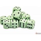 Opaque Pastel Green/ Black 16mm D6 Cube