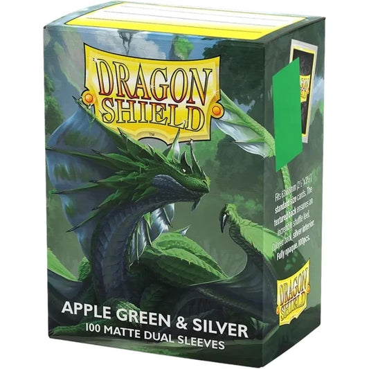 Dragon Shield 100Ct Box Dual Mat Apple Green & Silver
