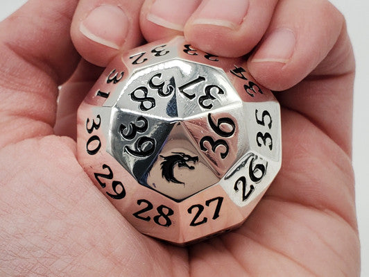 Old School Dice D40 Spindown Silver