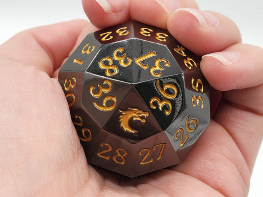 Old School Dice D40 Spindown Electric Black