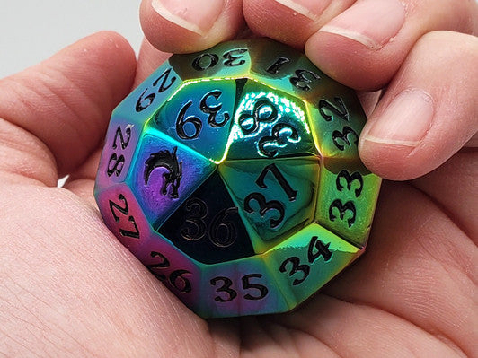 Old School Dice D40 Spindown Rainbow