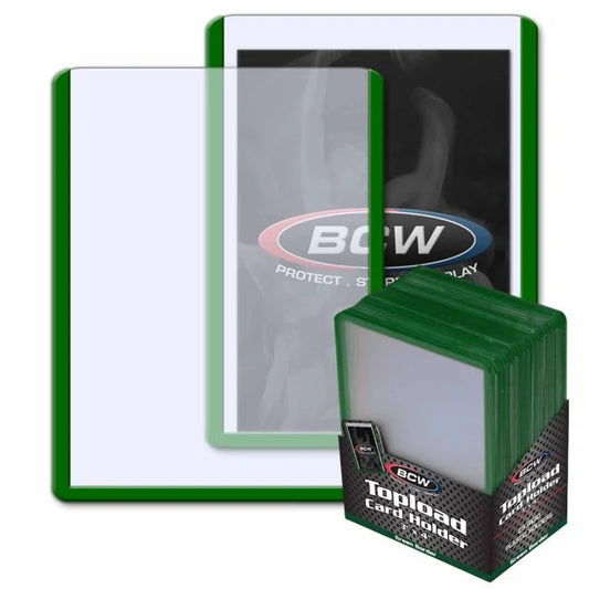 BCW: Topload Card Holder 3x4 Green Border