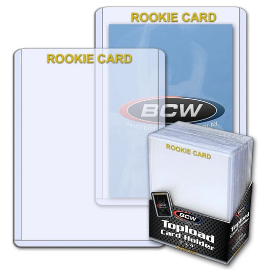 BCW: Topload Card Holder 3x4 Rookie Card Imprinted Gold