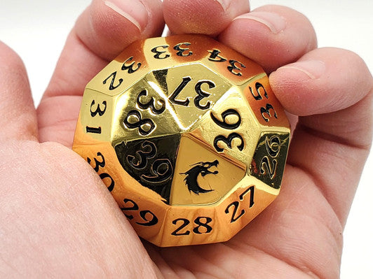 Old School Dice D40 Spindown Gold