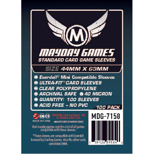 Mayday Games: Standard Game Sleeves 44mm x 63mm