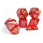 Mega-hedral Glitter Ruby/gold 7pc Set