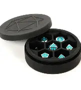 Metallic Dice Silicone Round Dice Case Black