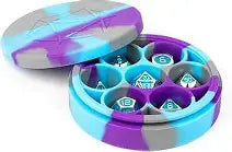 Metallic Dice Silicone Round Dice Case Purple-Gray-Light Blue