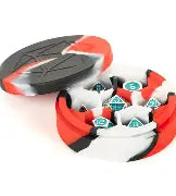 Metallic Dice Silicone Round Dice Case Red-Black-White