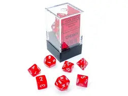 Translucent Mini 7 Die Set Red/white