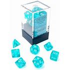 Translucent Mini 7 Die Set Teal/white