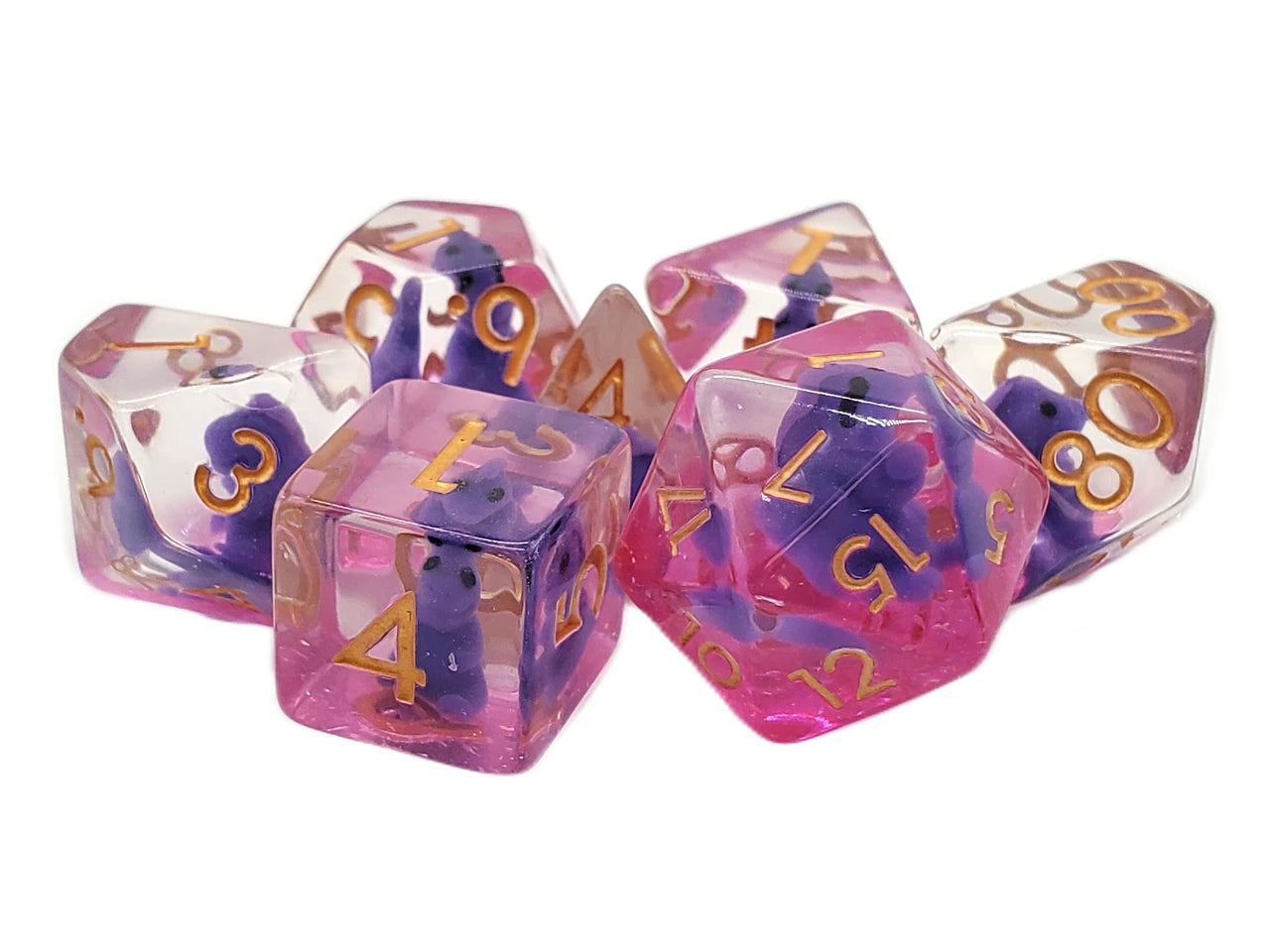 Old School Dice Animal Kingdom - Baby T-Rex Purple