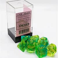 Gemini Trans Green-teal/yellow 7 Die Set