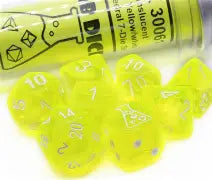 Translucent Neon Ylw/wht 7-die Set W/ Bonus Die